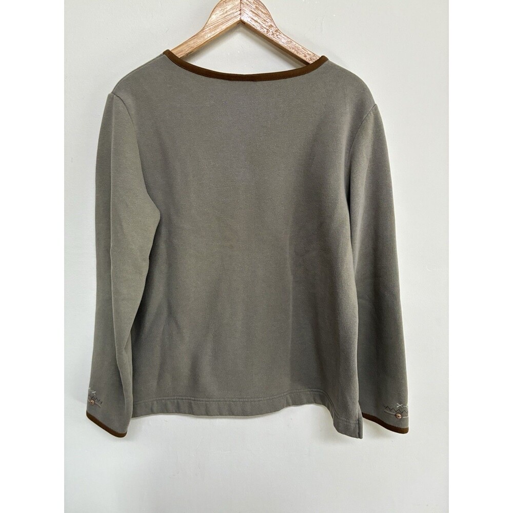 Bobbie Brooks Grey Embroidered Sweatshirt Fleece Size Large Women’s - Picture 6 of 9